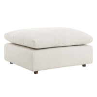 Modway Commix Down Filled Overstuffed Boucle Fabric Ottoman - Ivory-Contemporary Modern Ottoman
