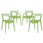 Modway Entangled Dining Set - Green - 4 Pack-Modern dining chair