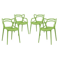 Modway Entangled Dining Set - Green - 4 Pack-Modern dining chair