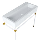 Modway - Redeem Fixation murale en acrylique de 40" Vanette de salle de bain - Blanc clair-Capsules de pied non marquées