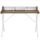 Modway Bin 47" Office Desk - Walnut-Foot pads to prevent scratching