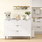HOMCOM 47.2" L Sideboard Buffet Cabinet - White-Elevated metal legs allow for simple underneath cleaning