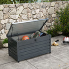 Outsunny 82 Gallon Garden Storage Box-Built in handles and four wheels (two with brakes) for easy movement
