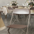 Flash Furniture HERCULES Series Premium Brown Plastic Folding Chair - 10 Pack-10