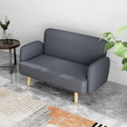 HOMCOM - Canapé 2 places avec rembourrage épais et pieds en bois - gris-Pieds en bois d’hévéa massif supportant jusqu’à 528 lb (240 kg) 