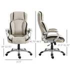 Vinsetto - Fauteuil de bureau exécutif en cuir PU avec roulettes pivotantes - ergonomique-La fonction d’inclinaison permet un balancement avant/arrière pour se reposer