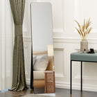 HOMCOM Rectangular Full Body Mirror - 14.6" W x 61.4" H - Black-Two way to use: free standing or wall mounted 