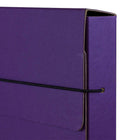 JAM Paper - Étui de transport pour dossiers épais avec bande élastique - 10 x 1 1/4 x 13 1/4 - Violet-Fabriqué à partir d'un matériau en aggloméré durable et robuste et doté d'une fermeture à bande élastique noire conçue pour maintenir les documents en sécurité