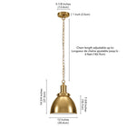 Hudson&Canal - Suspension Elodie de 30 cm de large avec abat-jour en métal, - Laiton/laiton-Nettoyer avec un chiffon doux et sec, sans produits chimiques agressifs ni produits de nettoyage abrasifs