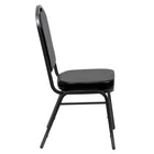 Flash Furniture – Chaise à dossier en couronne empilable Hercules, siège en vinyle noir de 2,5 po, cadre argenté nervuré, p/4-Ensemble de 4 chaises de banquet polyvalentes
