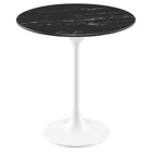 Modway Lippa 20" Round Faux Marble Side Table - White Black-Modern Side Table