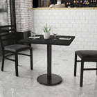 Flash Furniture – Table carrée en stratifié noir de 30 po avec base circulaire de 18 po (XUBK3030TR18)-Table d'hospitalité