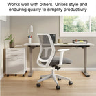 Staples Essentials Mesh Back Fabric Task Chair - Grey-Overall Dimensions: 36.5-40.3"H x 27.1"W x 26.2"D