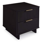 Manhattan Comfort Granville 18.11" Modern 2-Drawer Nightstand - Black-Home Assembly Required. All Hardware Included