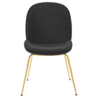 Modway - Scoop Jambe en acier inoxydable doré Performance Velvet Chaise à manger - Noir-Assemblée requise
