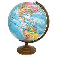 Replogle Globemaster 12" Blue Ocean Desk Globe With Metal And Semi-Meridian - English-Up to date cartography