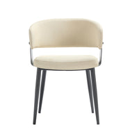Manhattan Comfort - Chaise de salle à manger moderne Luce 22 po en similicuir texturé, coloris sable-Chaise de salle à manger moderne pour salle à manger et usage de travail