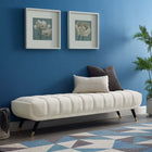 Modway Adept Performance Velvet Bench - Ivory-Dense Foam Padding for Comfort