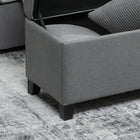 HOMCOM - Banc-coffre de rangement en lin 47 po - gris foncé-Assemblage requis 