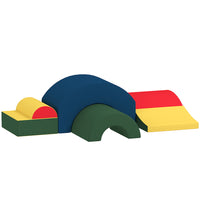 Qaba - Jouets d'escalade pour tout-petits, blocs d'escalade en mousse 5 pièces, multicolore-Comprend cinq blocs que les tout-petits peuvent librement combiner en différentes formes amusantes