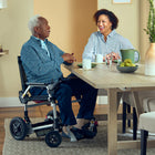 Journey Zoomer Lightweight Folding Power Chair - Blue-Weighs only 35.7 lb without the battery for easier lifting and transport