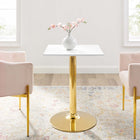 Modway Verne 24" Square Dining Table - Gold White-MDF Tabletop