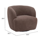 Zuo Govan Swivel Chair - Brown-3 year limited warranty