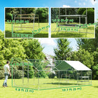PawHut - Grand poulailler en métal avec bâche imperméable 9,8 pi L x 19,7 pi l x 6,4 pi H-Tissu Oxford 420D offrant une résistance aux UV et à la pluie 