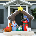 HOMCOM 6' Lit Inflatable Nativity Bible Arch Christmas Decoration-4 ground stakes, 2 drawstrings and1 internal fan ensure stability 