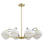 Modway Hanna 8-Light Chandelier - Opal/Gold-Dimmable (Dimmer Not Included)