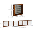 PawHut Wooden Freestanding Pet Gate with 6 Panels and 2 Support Feet - Coffee-Flexible connections allow the panels to be arranged in different shapes 