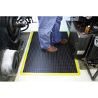 Edgewood Bubble Mat Safety Light Duty Domed Anti-Fatigue Mat - 2' W x 3' L x 5/8" D - Black/Yellow-Integrated Edges