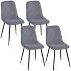 HOMCOM Dining Chairs with Metal Legs for Kitchen - Grey - Set of 4-Comes as a 4 piece set, great for family homes