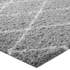 Modway - Toryn Réseau en losange Tapis 5 pi l x 8 pi L Shag Area - Gris et Ivoire-Haute densité / Tissé à la machine