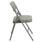 Flash Furniture – Chaise pliante en métal Hercules avec vinyle, 4 charnières et 3 renforts, gris, paq./4-Rembourrage en vinyle gris