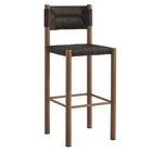 Modway Parkland Outdoor Patio Rattan and Aluminum Bar Stools - Walnut - Set of 2-Fully Assembled