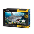 National Geographic 3D Puzzle Great White Shark-Piece together a lifelike 3D model of the iconic Great White Shark