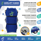 Mobile Patient Lift Fast & Easy Transport AirLift Inflatable Rescue Stretcher 300 lb Capacity-Rechargeable battery allows cordless operation