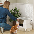 PawHut - Grande litière pour chat en acier inoxydable avec couvercle 23,7 po L x 15,8 po l x 17,5 po H - gris clair-Intérieur XL spacieux pouvant accueillir des chats jusqu'à 33 lb (15 kg), adapté aux grands chats ou aux foyers avec plusieurs chats 