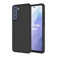AXS PROTech Dual-Layered Anti-Shock Case with Military-Grade Durability for Samsung Galaxy S21 FE 5G - Black-Shock resistant