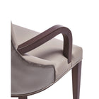 Manhattan Comfort - Fauteuil de salle à manger moderne Shubert 57 cm, revêtement en similicuir et velours, gris clair-22,75 po L x 23 po l x 37,25 po H