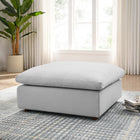 Modway Commix Down Filled Overstuffed Ottoman - Light Grey-Density Foam Seat