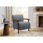 Monarch Specialties - Chaise d'Appoint Moderne Rembourré 31"H Avec Supports en Noyer Massif - Tissu Bleu-Le rembourrage en mousse moelleuse, un dossier légèrement arrondi et des accoudoirs de soutien offrent une expérience d'assise confortable, idéale pour se détendre, lire ou converser.