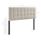 Modway Lily Upholstered King Size Headboard - Dove Grey-King Size Headboard