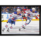 McDavid C. & Draisaitl L. Oilers Action - Framed Canvas - 31" x 22"-Premium canvas print with gallery-wrapped edges