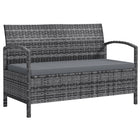Outsunny - Banc de rangement extérieur en osier avec espace de rangement et coussin pour outils de jardin, balcon, arrière-cour, piscine, gris-Conception duo : un banc d'extérieur et un coffre de terrasse de 33 gal (125 L)