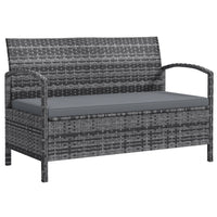 Outsunny - Banc de rangement extérieur en osier avec espace de rangement et coussin pour outils de jardin, balcon, arrière-cour, piscine, gris-Conception duo : un banc d'extérieur et un coffre de terrasse de 33 gal (125 L)