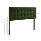 Modway Lily Stain-Resistant Performance Velvet King Size Headboard - Moss Green-King Size Headboard