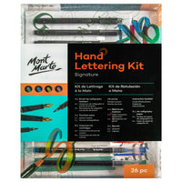 Mont Marte Signature Hand Lettering 26-Piece Set-Includes the core tools you need to start hand lettering and calligraphy for cards, invitations, journals and creative practice