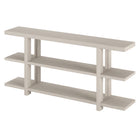 Hudson&Canal Acosta 64"W Console Table - Alder White-Tabletop has a weight capacity of 50 lbs, shelves can hold 45 lbs